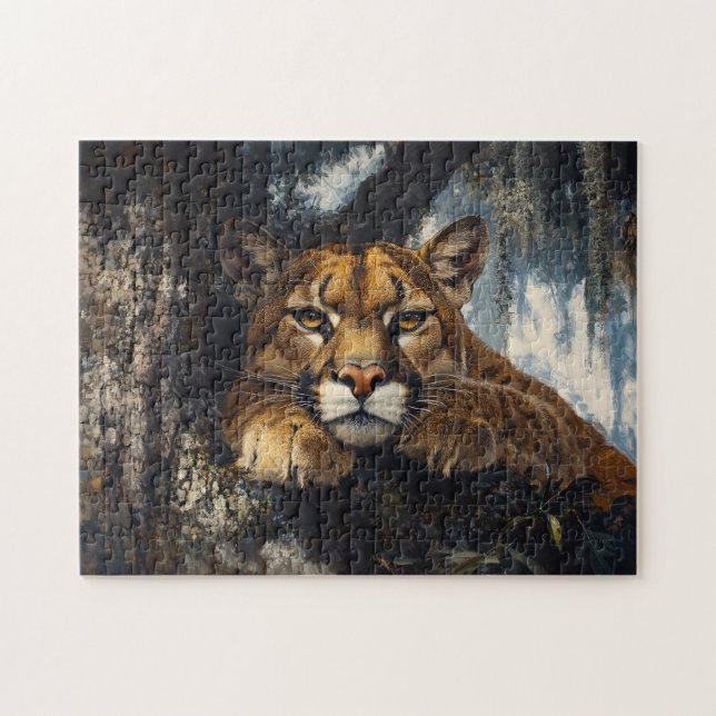 Puzzle Cougar majestueux en forêt (Horizontal)