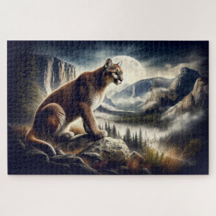 Puzzle Cougar sur les Rochers, Paysage montagneux