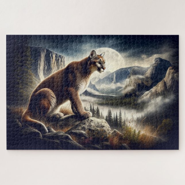 Puzzle Cougar sur les Rochers, Paysage montagneux (Horizontal)