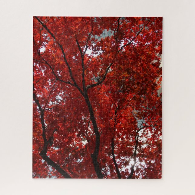 Puzzle Couleur de changement des Feuilles rouges (Vertical)
