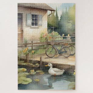 Puzzle Couleur de l'eau Canards Pays Jardin Plan d'étang