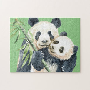 Puzzle Couleur d'eau douce Panda Bear & Baby