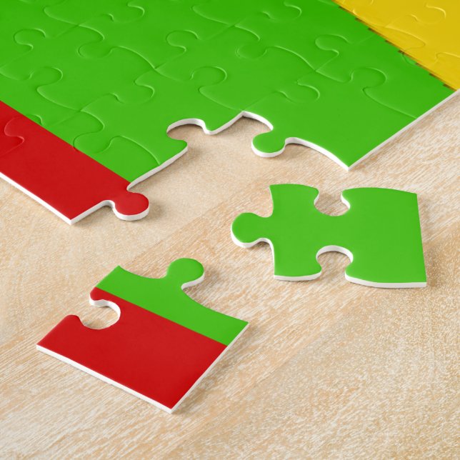 Puzzle Couleur Rasta rouge or vert (Côté)