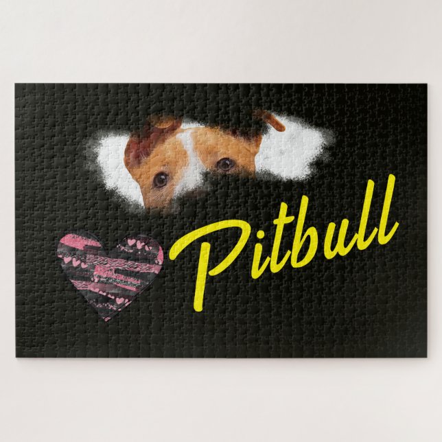 Puzzle Couleur solide Pitbull Eyes 1000 pièce (Horizontal)
