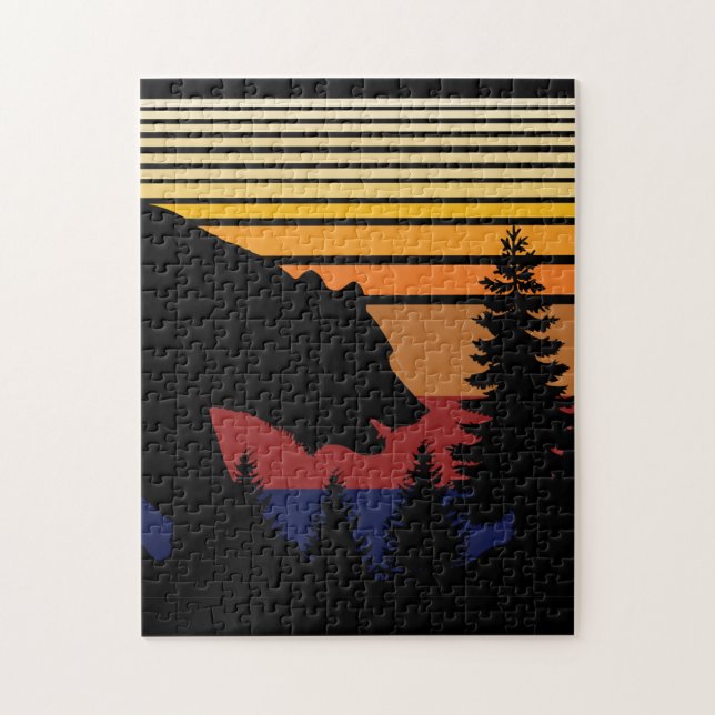 Puzzle Couleur Vintage Forêt d'Ours (Vertical)