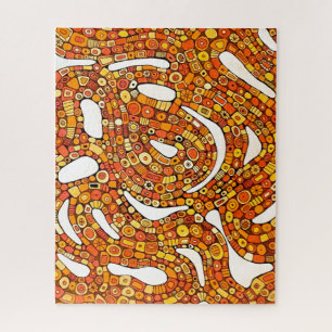 Puzzle Couleurs Années 70 Rouge Orange Jaune Design Abstr