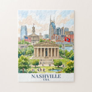 Puzzle Couleurs aquarelles personnalisées Nashville Tenne