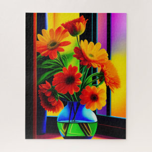 Puzzle Couleurs audacieuses Bouquet floral artistique