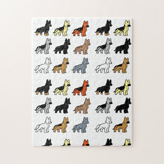 Puzzle couleurs berger allemand dessins animés (Vertical)