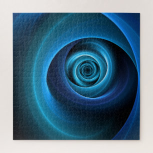 Puzzle Couleurs bleu spirale 3D Art Abstrait fractal mode