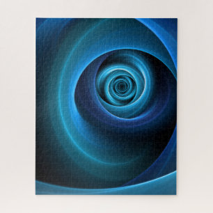 Puzzle Couleurs bleu spirale 3D Art Abstrait fractal mode