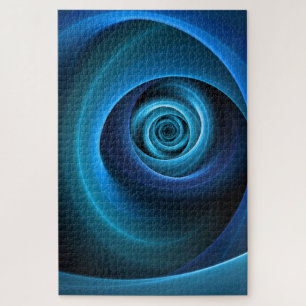 Puzzle Couleurs bleu spirale 3D Art Abstrait fractal mode
