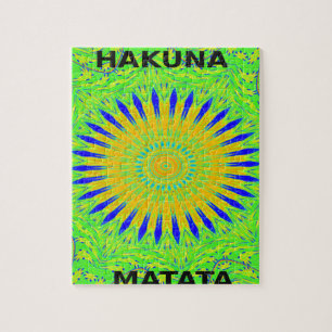 Puzzle Couleurs en tissu traditionnel africain vert doré