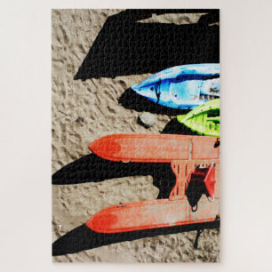 Puzzle couleurs et ombres sur la plage