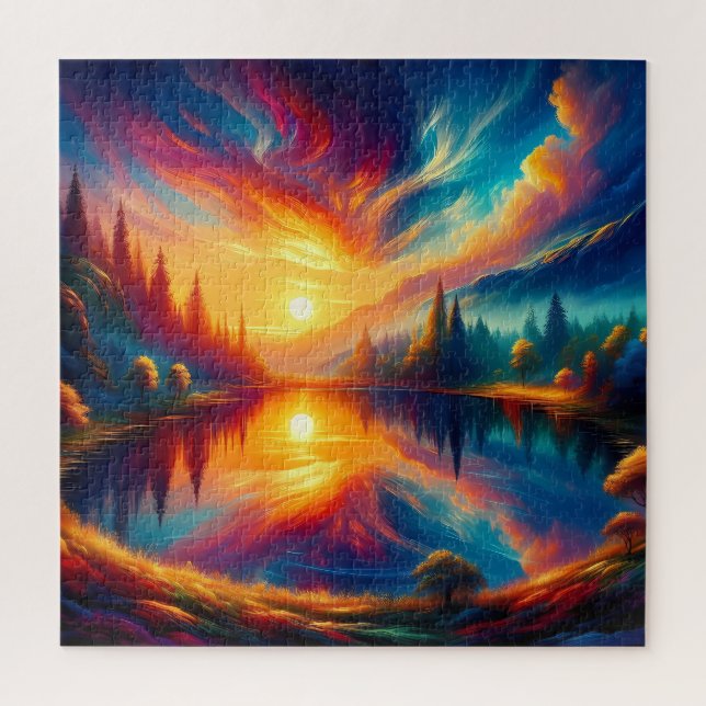 Puzzle Couleurs sur le lac (Vertical)