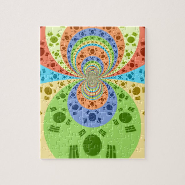 Puzzle Couleurs traditionnelles d'Afrique rouge dorée (Vertical)