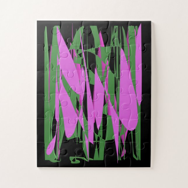 Puzzle Couleurs violettes vert noir (Vertical)