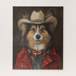Puzzle Country Cowboy Shetland Sheepdog   Étagère