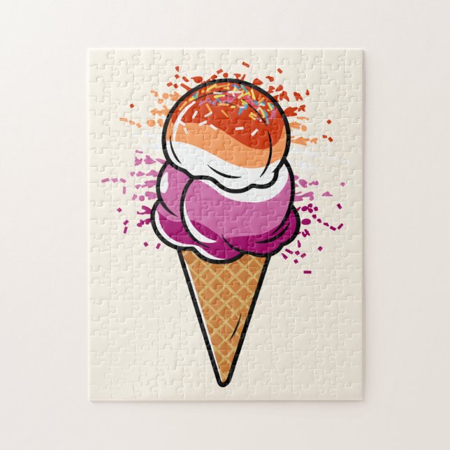 Puzzle Coupe Lesbienne Sapphic LGBT Pride Drapeau Crème g (Vertical)