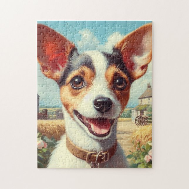 Puzzle Coupe Toy Fox Terrier Peinture (Vertical)