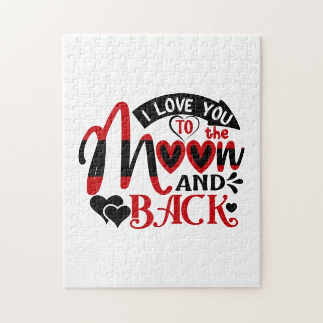 Puzzle Couple Art Je T'Aime À La Lune (Vertical)