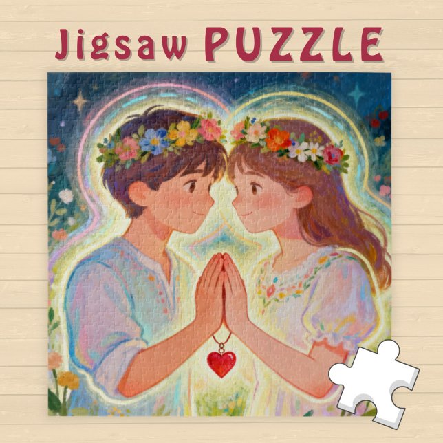 Puzzle Couple d'âme jumeau de fille et de garçon mignon - (Créateur téléchargé)