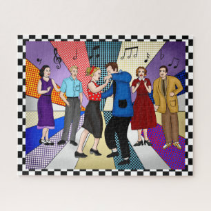 Puzzle Couple Dancing Retro Nostalgic années 1950