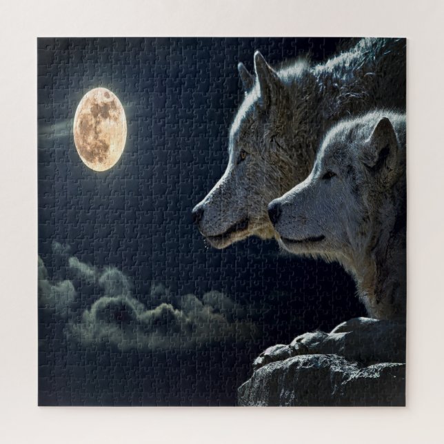 Puzzle Couple de loup de nuit (Vertical)