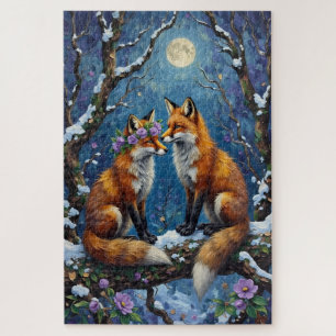 Puzzle Couple de renards aux queues entrelacées avec affe