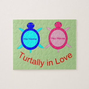 Puzzle Couple de tortue mignonne Personnalisé