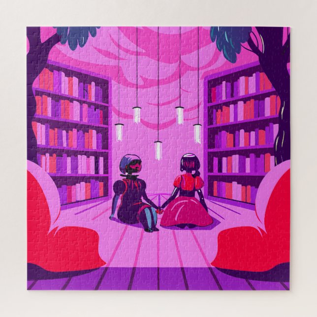Puzzle Couple in Uniforms by a House (Vertical)