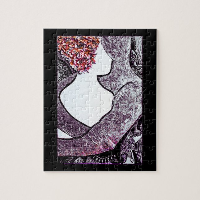 Puzzle Couple interracial noir et blanc étreinte (Vertical)