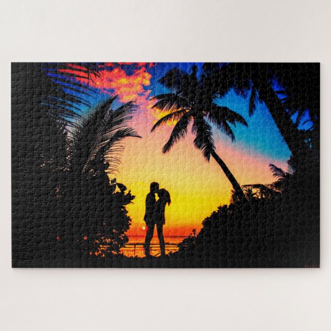 Puzzle Couple Kissing (Horizontal)