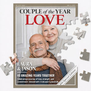 Puzzle Couple Personnalisé, Magazine d'Anniversair