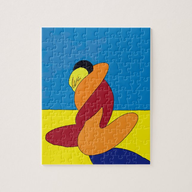 Puzzle Couple Sur La Plage Abstrait (Vertical)