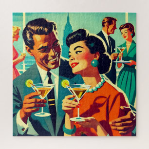 Puzzle Couples de fête cocktail du milieu du siècle - Mi