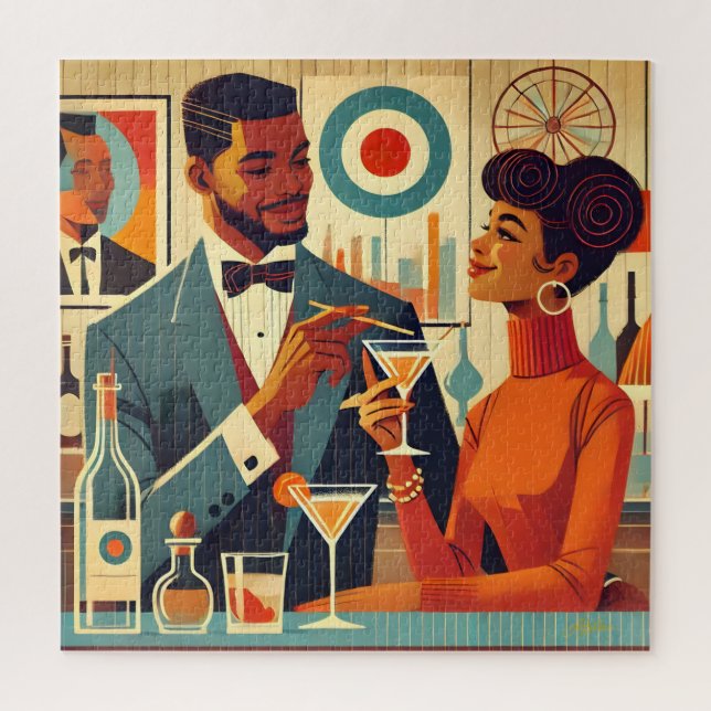 Puzzle Couples de Fête de Cocktail de Milieu de Siècle -  (Vertical)
