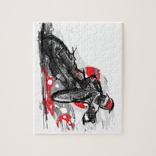 Puzzle Coureur plat de moto de voie de speed-way (Vertical)