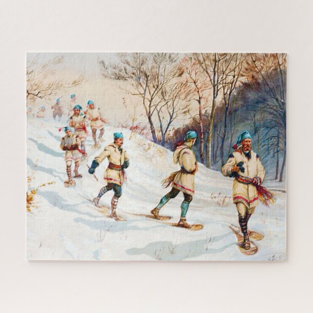 Puzzle "Coureurs des bois snowshoe Trek"  (Horizontal)