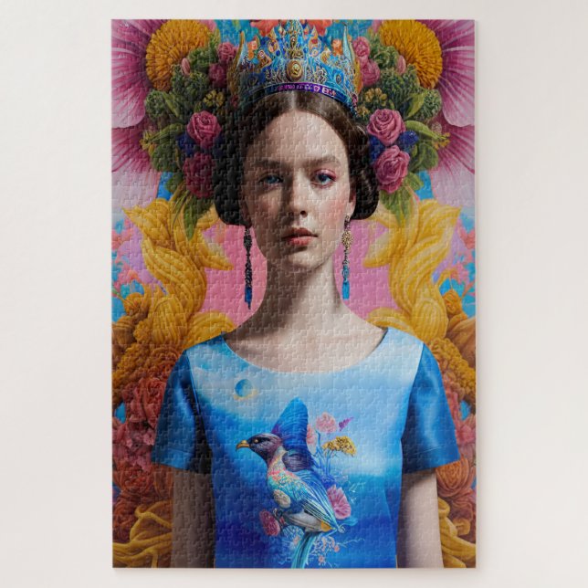Puzzle Couronne bleue princesse décontractée (Vertical)