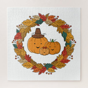 Puzzle Couronne de citrouilles d'automne pour la famille