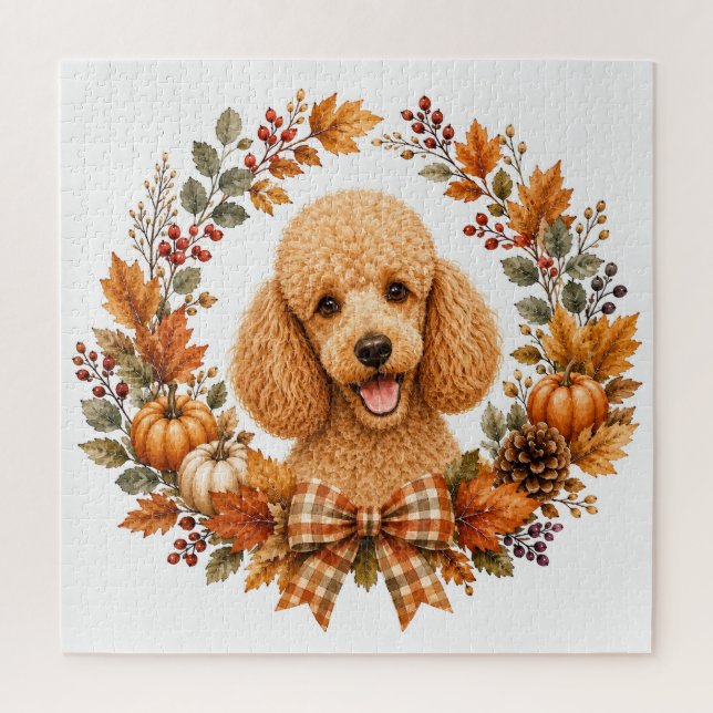 Puzzle Couronne de Poodle Automne (Vertical)
