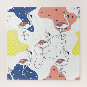 Puzzle Couronne Flamant rose : Abstraite Vintage sans cou