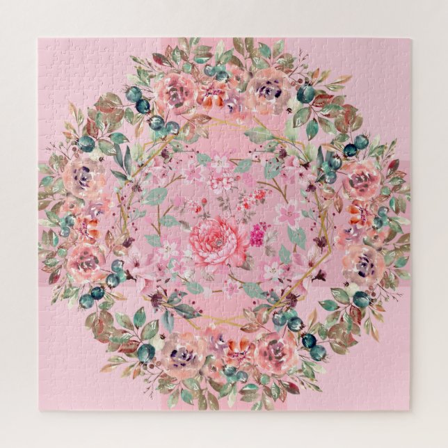 Puzzle Couronne rose florale (Vertical)