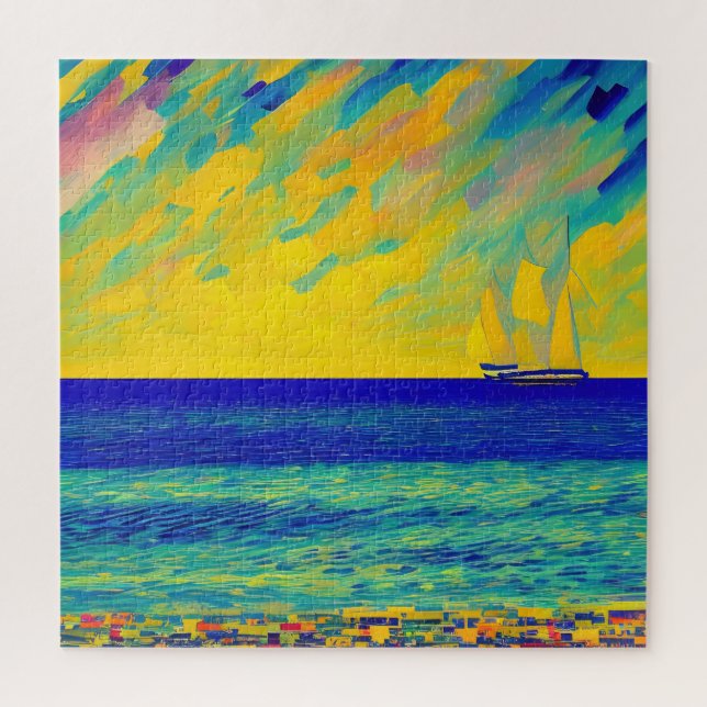 Puzzle Course "Yellow Sky" paysage marin (Vertical)