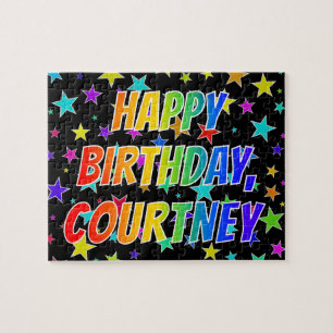 Puzzle "COURTNEY" Prénom, Amusant "HEUREUX ANNIVERSAIRE"