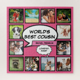 Puzzle Cousine 12 Collage Photo Bande Dessinée Fun Rose