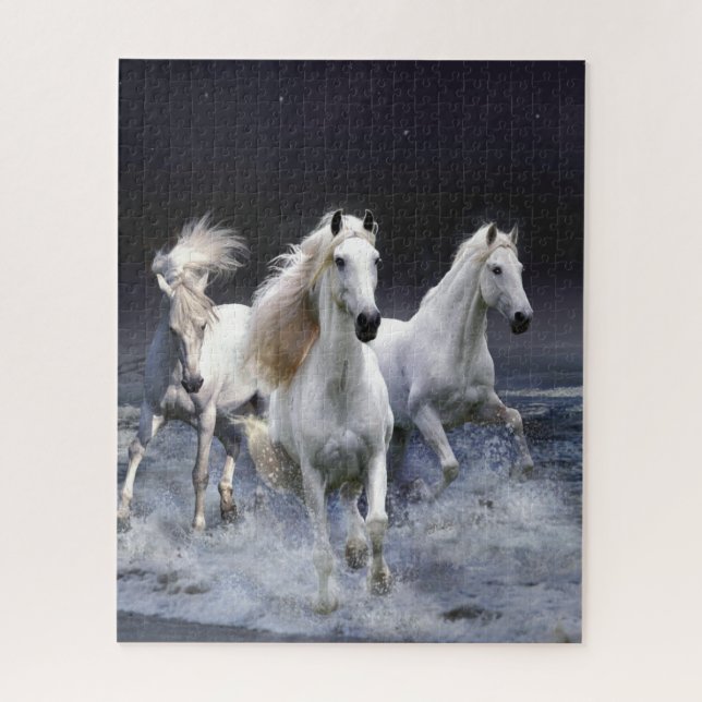 Puzzle Coussin de chevaux au galop (Vertical)