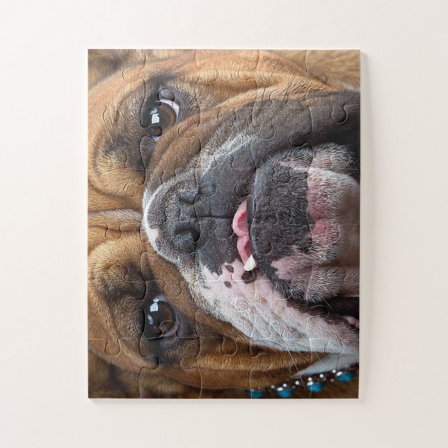 Puzzle Coussin de jet de Bouledogue Anglais (Vertical)