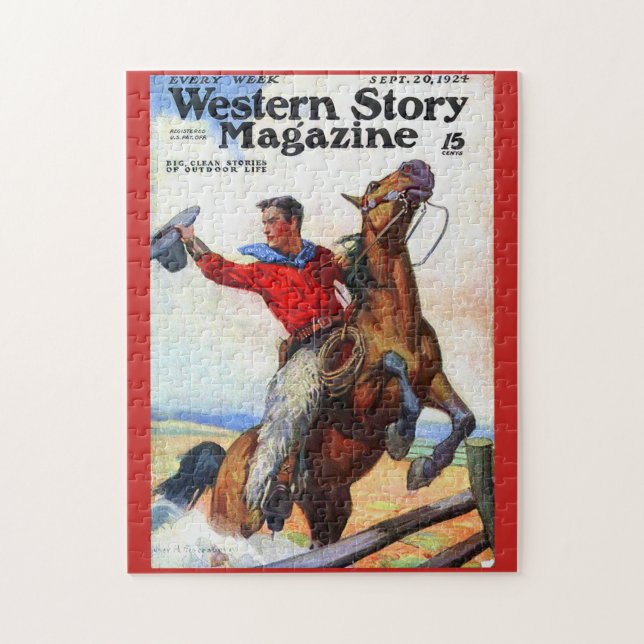 Puzzle Couverture du magazine Western Story 1924 (Vertical)